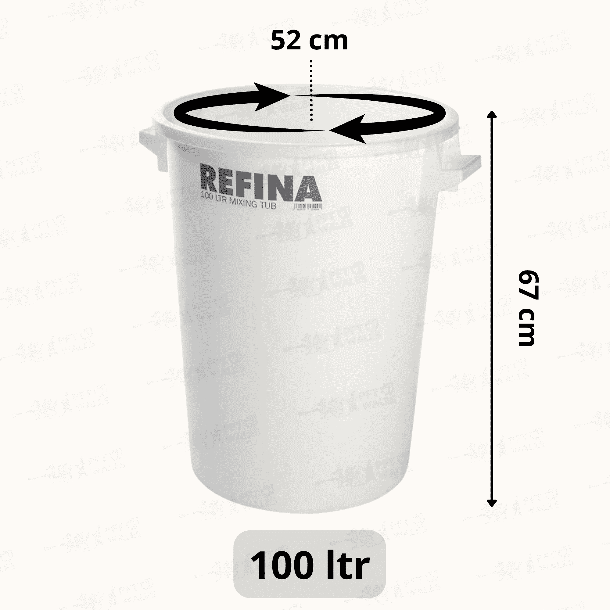 Refina Mixing Bucket With Lid & Trolley *New* 